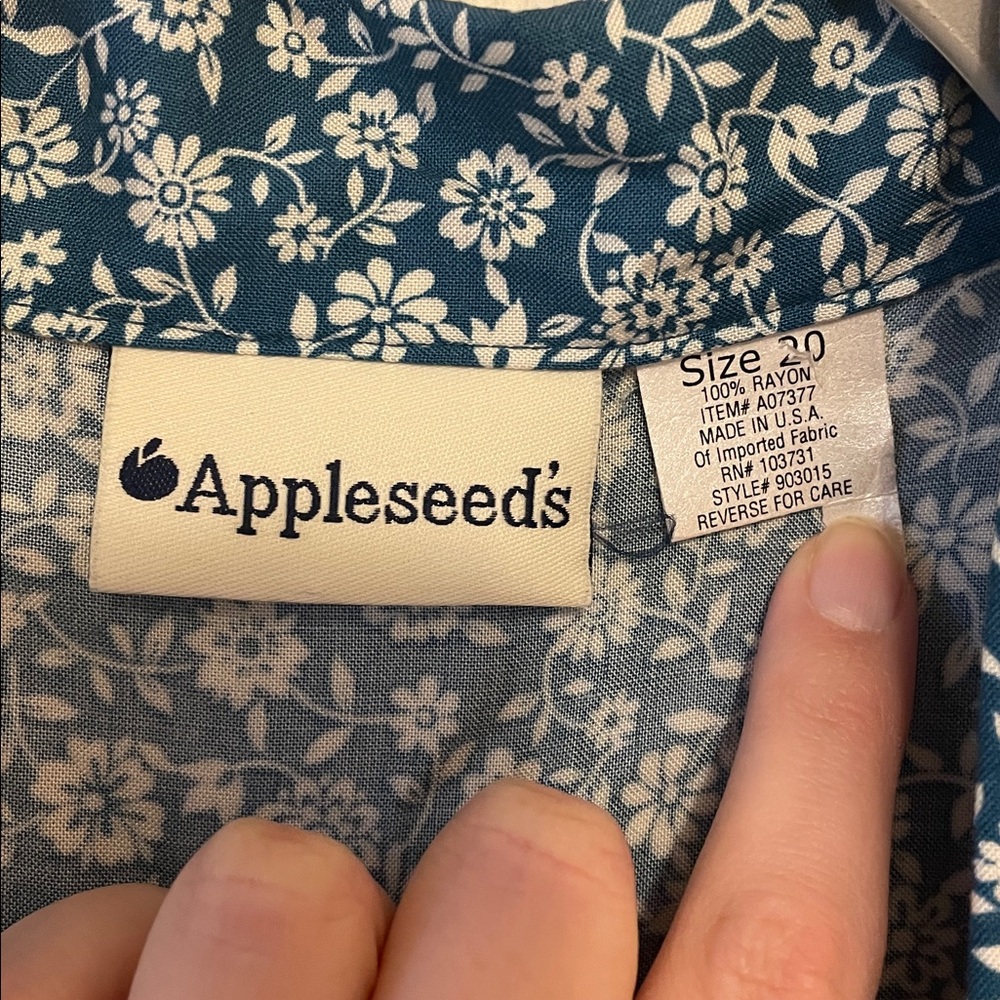 Appleseed's Blue Floral Button Down Dress - Picture 2 of 4